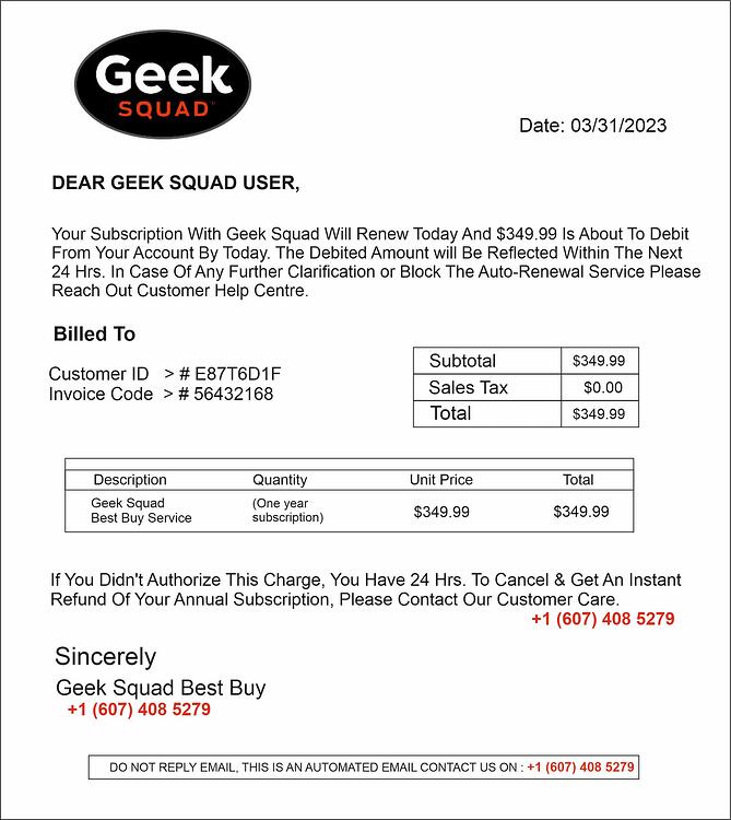 ANTIVIRUS SERVICE INVOICE # 5461321687
