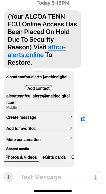 CREDIT UNION SCAM