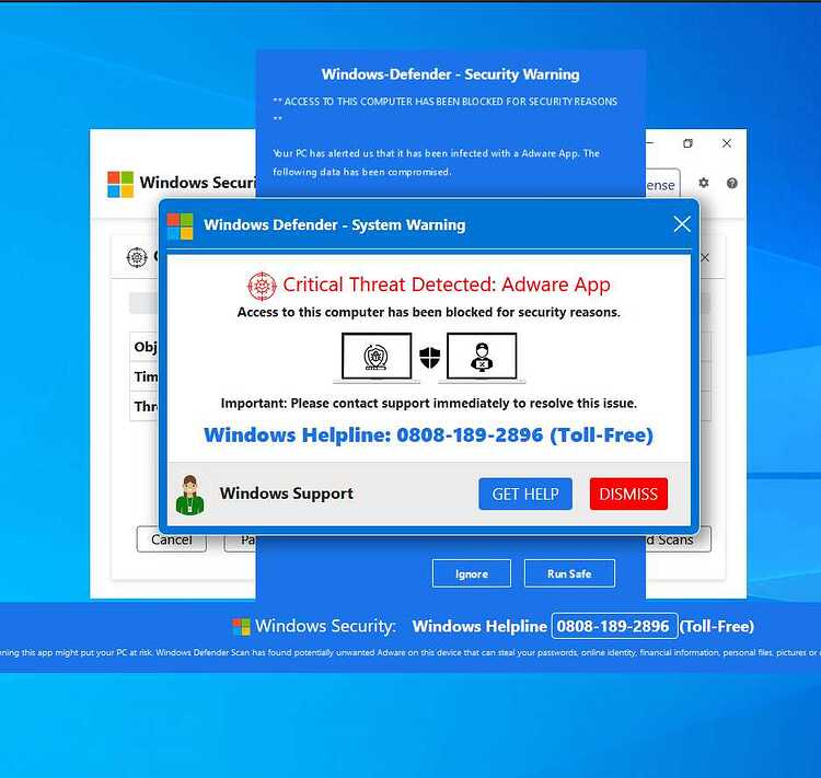 MicroSoft Windows Security HelpLine