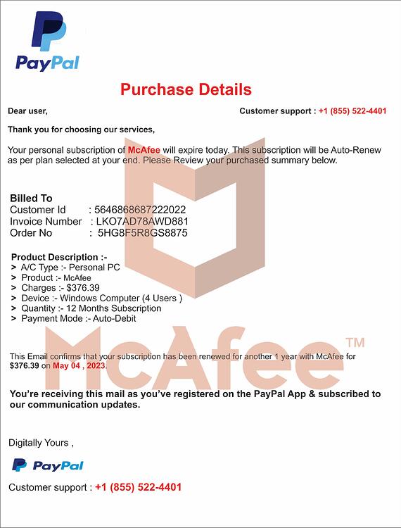 MEMBERSHIP INVOICE 5648658