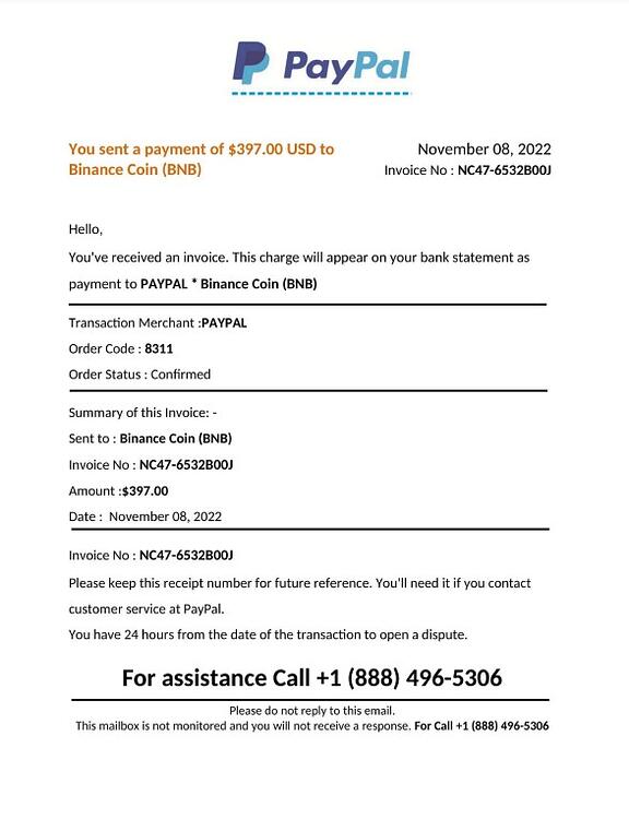 paypal scam