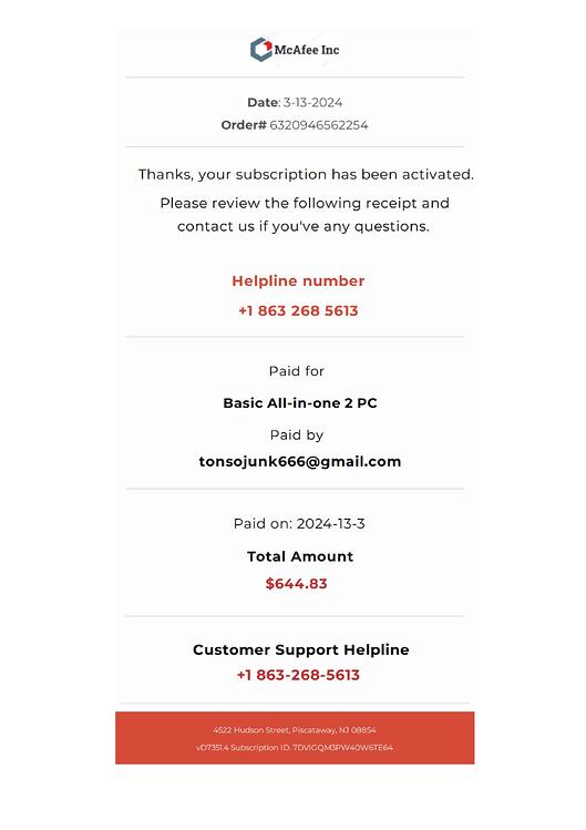 McAfee Scam