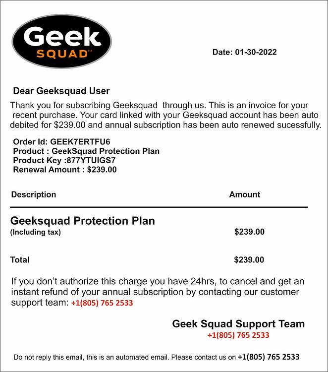 Geeksquad # Invoice - 430303022.