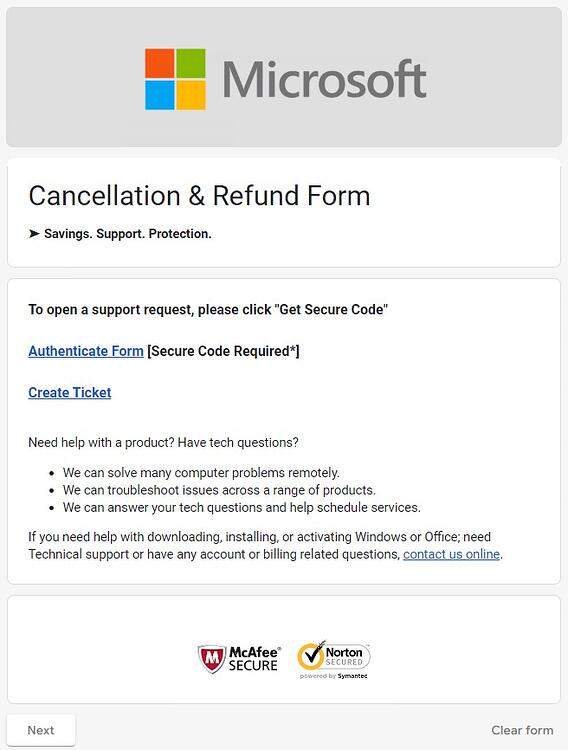 MS365 Cancellatoin