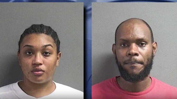 Mugshots of Shania Baptiste and Nelson Brooks