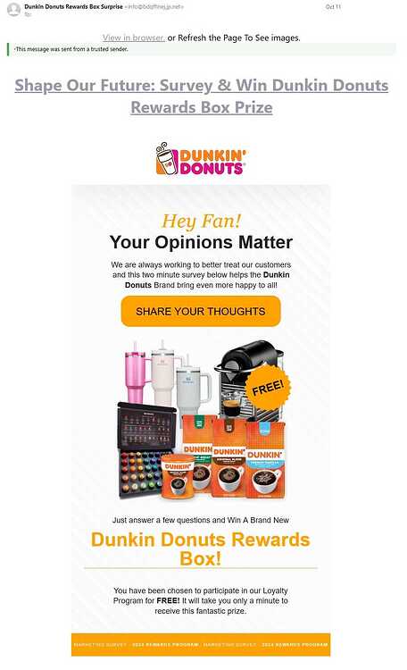 Dunkin Donuts 10 11 24