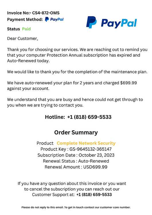 Invoice No- CS4-872-OMS