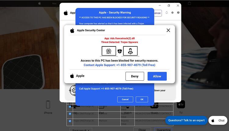 Scam Popup